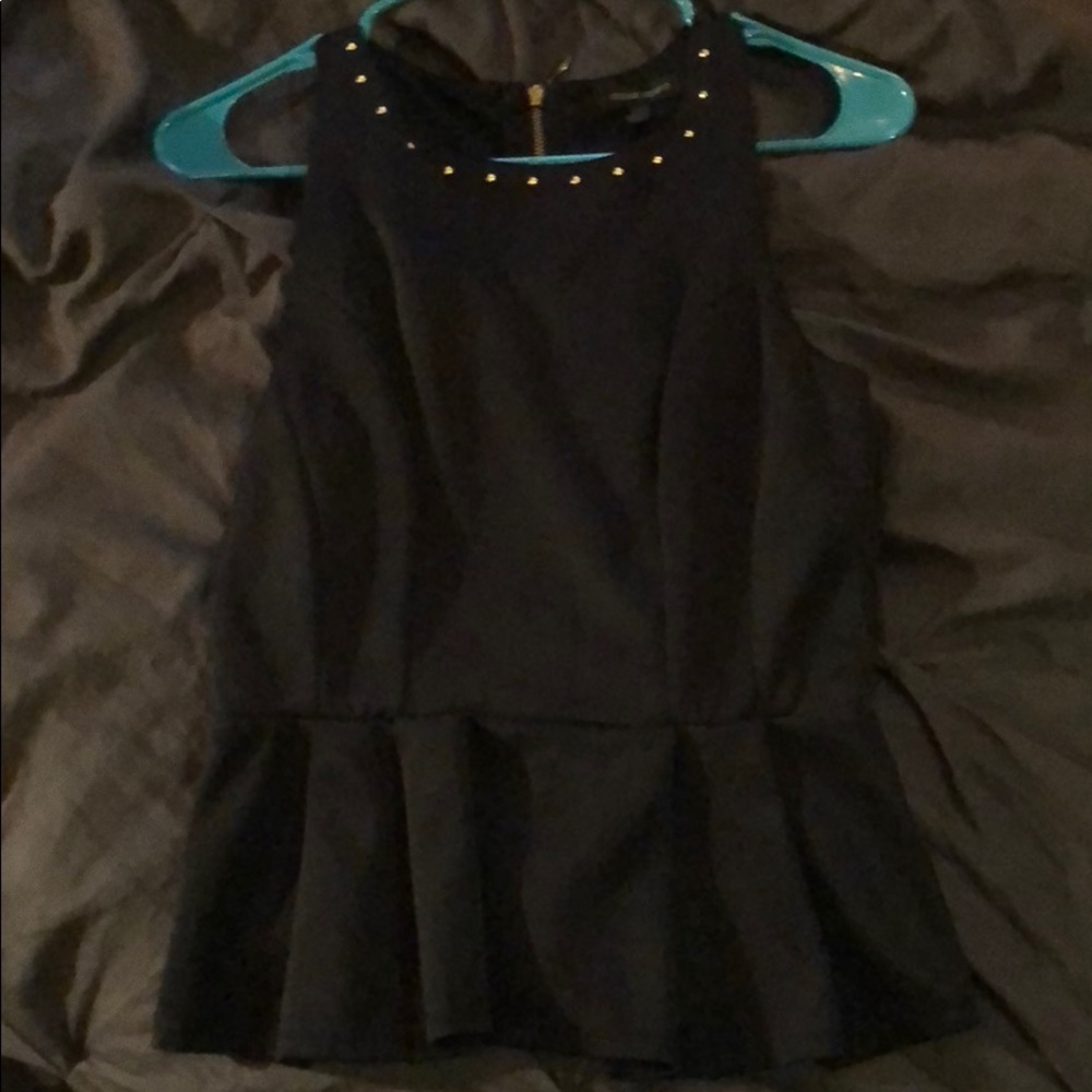 Peplum black tank top